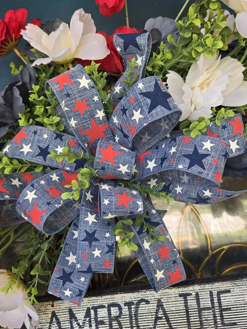 America the Beautiful Floral Patriotic Wreath